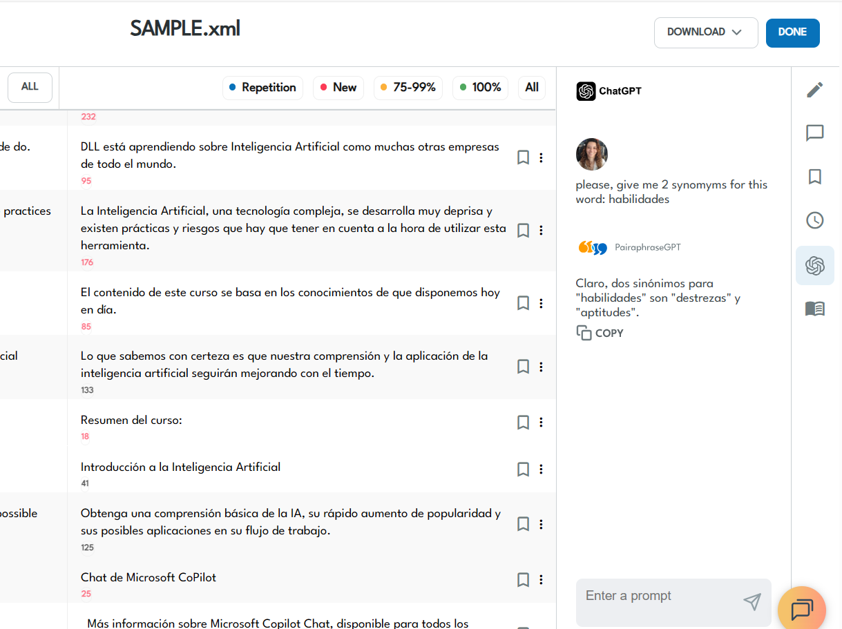 AI agent in File editor-XML