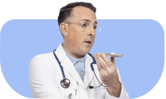 Healthcare professional using PairaVoice note-taking app