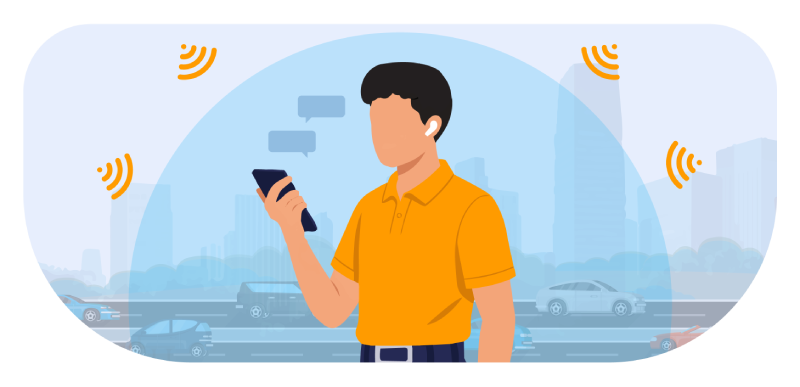 PairaVoice app showing background noise cancellation for noisy environments