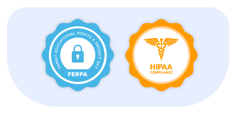 PairaVoice Pro HIPAA and FERPA security badges