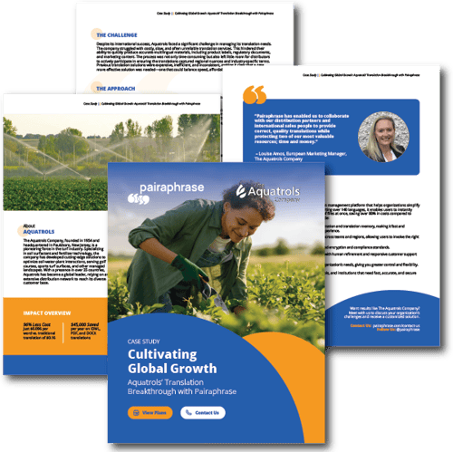 Pairaphrase Case Study - Cultivating Global Growth with Aquatrols