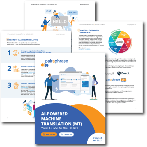 An illustration of the Pairaphrase AI-Powered Machine Translation eBook