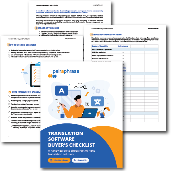 Translation Software Buyer's Guide and Checklist