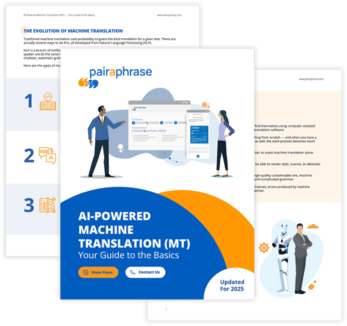 An illustration of the Pairaphrase AI-Powered Machine Translation eBook