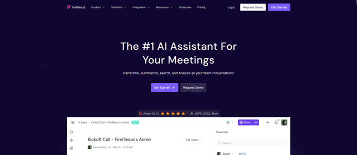 fireflies.ai website