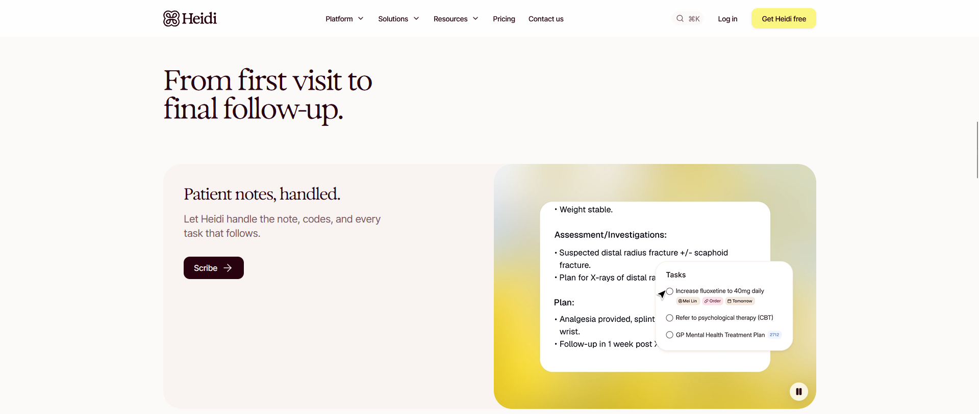 heidi health transcription