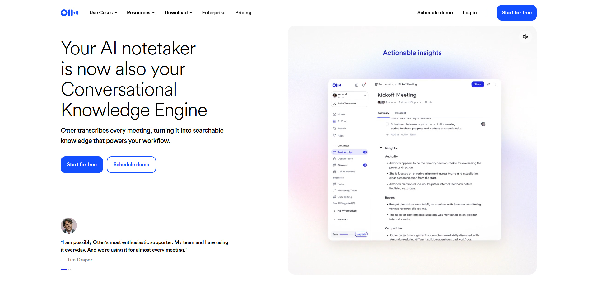 otter.ai AI notetaker