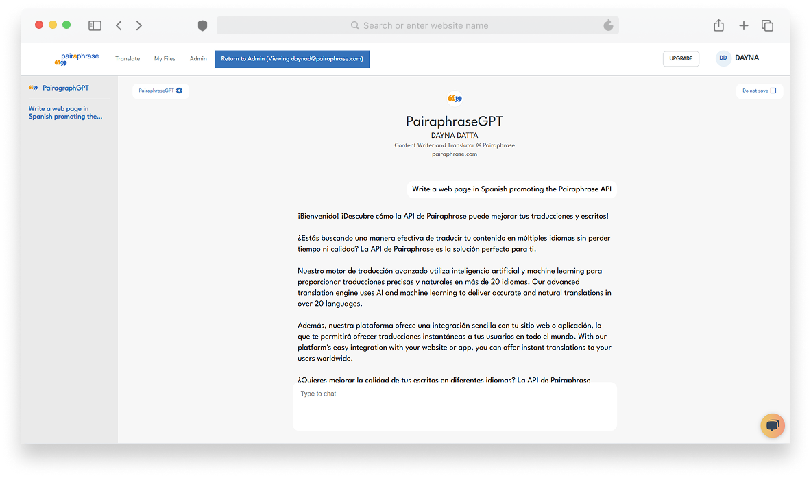 Pairaphrase-AI-Sandbox