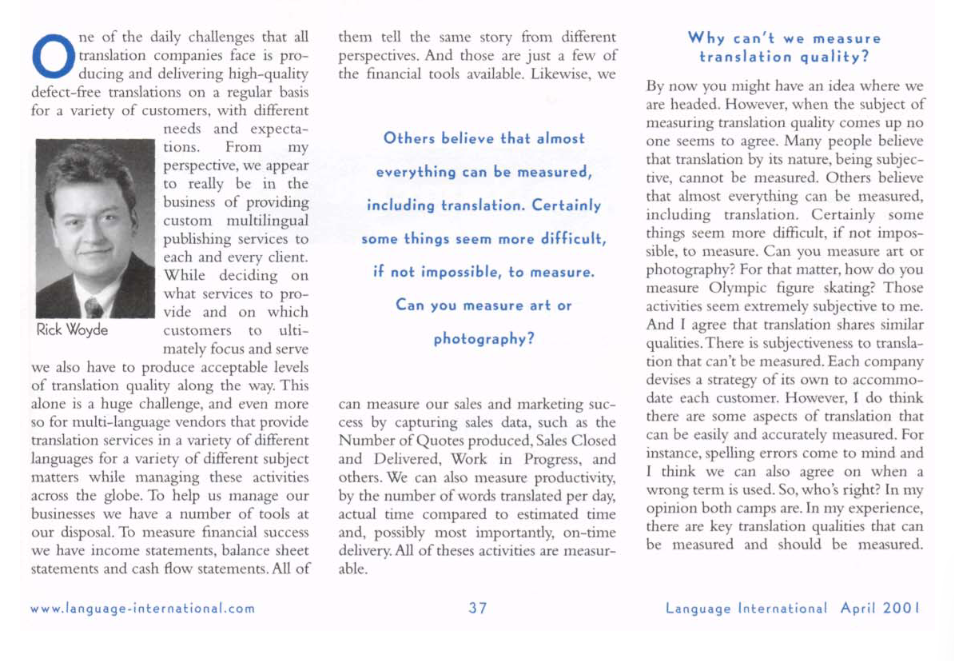 Language International: SAE J2450 Translation Quality Metric